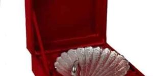 German Silver Shell Tray and Spoon Set