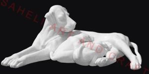White Marble Dog Statue