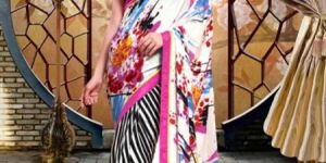 Silk Crepe Printed Saree