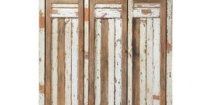 3 Door Rustic Wood Almirah