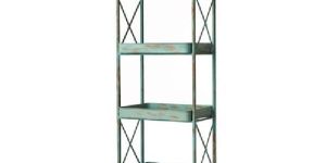 Distressed Metal Bookshelf