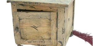 Rustic Bedside on Wheels