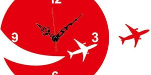 Laser Cut Airplain Designer Wall Clock Sticker -LaserCraftStore