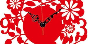 Laser Cut Designer Numeric Flower Wall Clock -LaserCraftStore