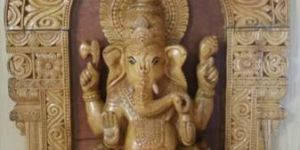 Wooden Ganesha Statue