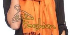 Womens Dark Orange Viscose Shawls