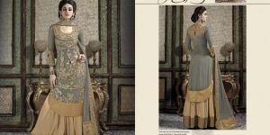 Gray Color Pure Banarasi Suit