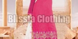 Pink Chanderi Dress Material