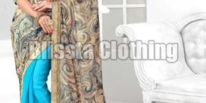 Printed Embroidered Saree