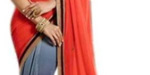 Designer Georgette Orange Saree