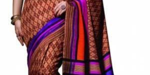 Multicolor Silk Printed Saree