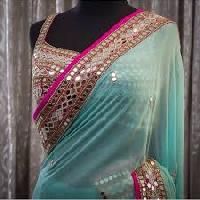 Mirror Work Saree