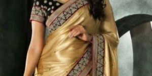 Latest Stylish brocade designer saree with Beige color - 9214