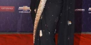 Latest Stylish Georgette designer saree with Black color-9186