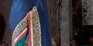 Georgette Designer Saree with Blue Color