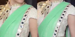 Latest Stylish Georgette designer saree with Green color-9350 psta