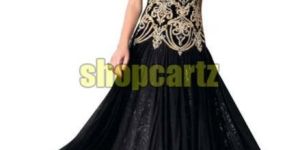 Designer Long Black Gown 014