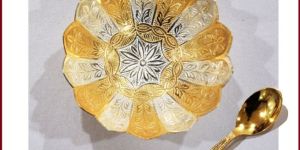 Single Designer Bowl + Spoon (Gold)