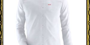 White Cotton Shirt with Full Sleeves for Men