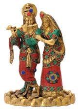 Brass Radha Krishna Statue