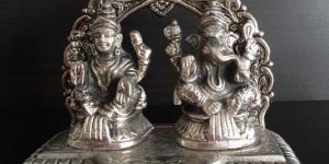 German Silver Laxmi Ganesh Statue