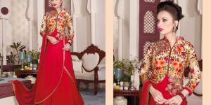 Red Heavy Work Salwar Suit