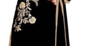 Black Embroidered Chanderi Churidar Suits