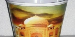 Decorative Round Taj Mahal Print Pot