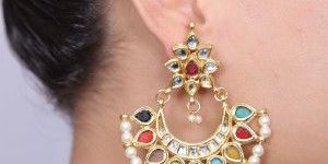 Multi Onyx Crescent Earrings