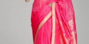 Red Kora Cotton Saree