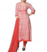 Rust Cotton Churidar Suit