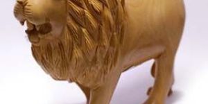 Wooden Lion Statue