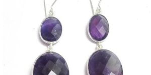 Amethyst Gemstone Silver Earring Jewellery