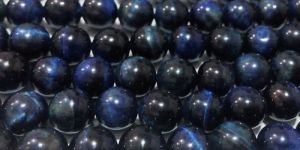 Natural Blue Tiger's Eye Gemstone Ball Beads