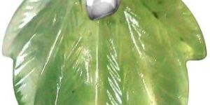 Prehnite Stone Leaf Pendant