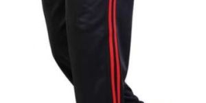 Obvio Men's Trackpant Black with Red Piping