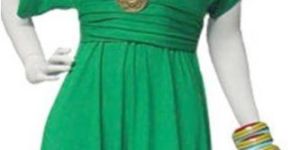 Ladies Short Stretchable Green Dress