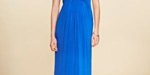 Ladies Stretch Blue Maxi Dress