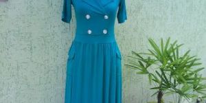 Ladies Stretchable Blue Dress