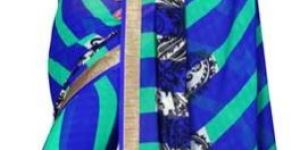 Blue Marble Chiffon Floral Print Saree