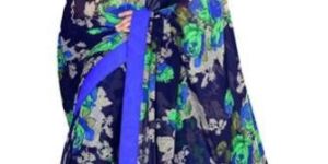 Designer Navy Blue  Georgette Floral Print Saree