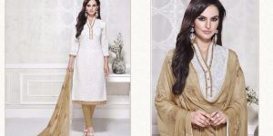 White Cotton Dress Material