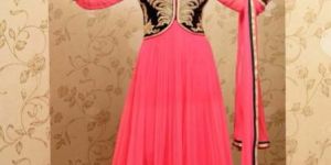 Soft Net Unstitched Anarkali Suit