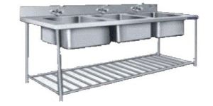 Stainless Steel Three Compartment Sink