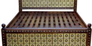 Wooden Bed Brass Block