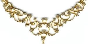 Gold Diamond Necklace Set - Dneck 002