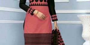 Dress Material with Black and Dark Maroon Color