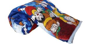 Blue Doremon Cartoon Print Micro Cotton Single Bed Quilt