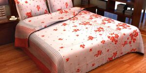 Factorywala Premium Cotton Romantic Floral Print Double Bed Sheet