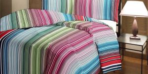 Striped Printed Cotton AC Single Bed Blanket